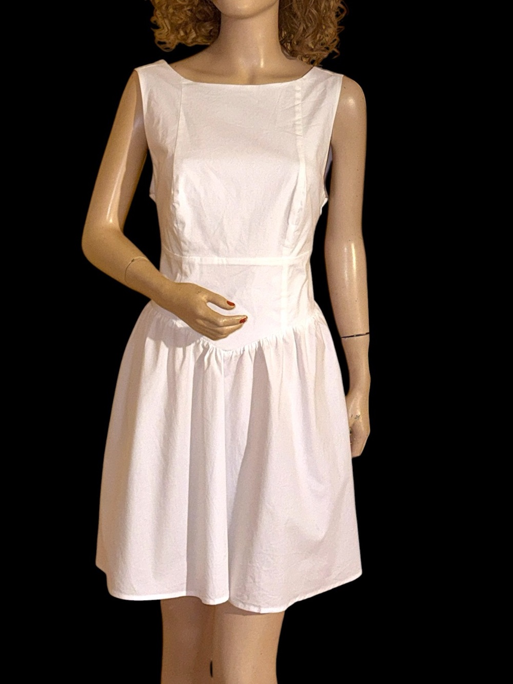 Classic White Sleeveless A-Line Tie Back Dress Sz XL by Wild Fable